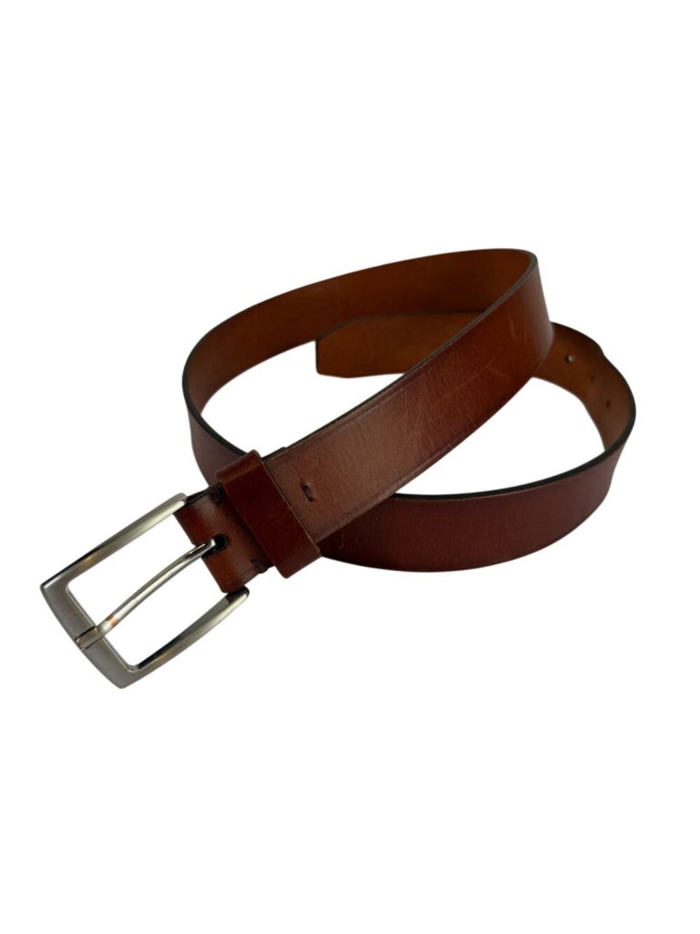 Banana Republic Facotry Brown Leather Belt Silver Buckle Mens 34 Classic